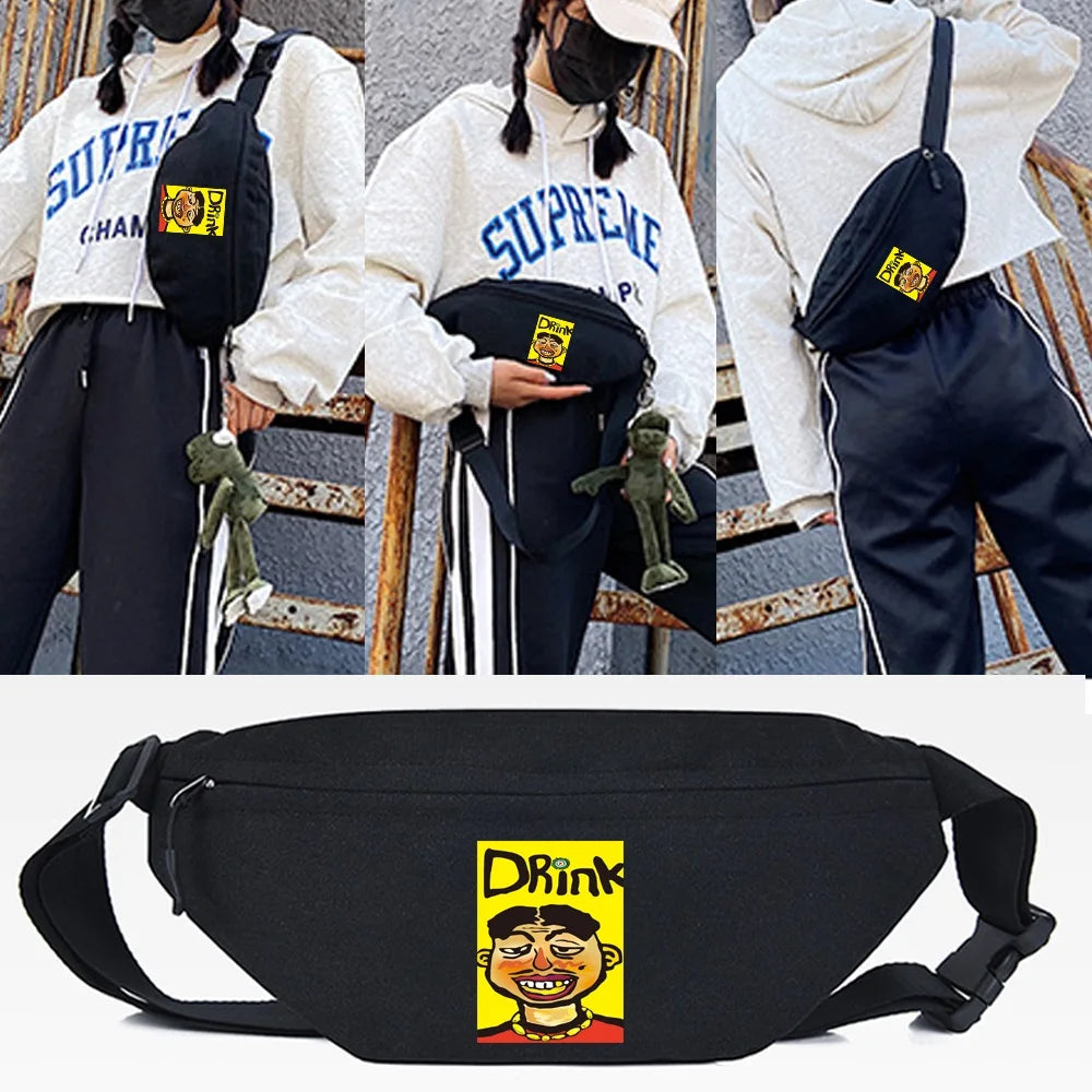 Surprised Girl Waist Bag Outdoor Sports Chest Pack