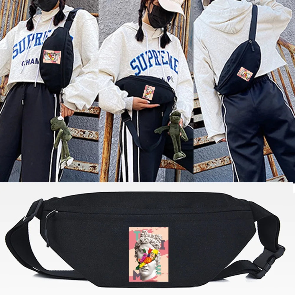 Surprised Girl Waist Bag Outdoor Sports Chest Pack