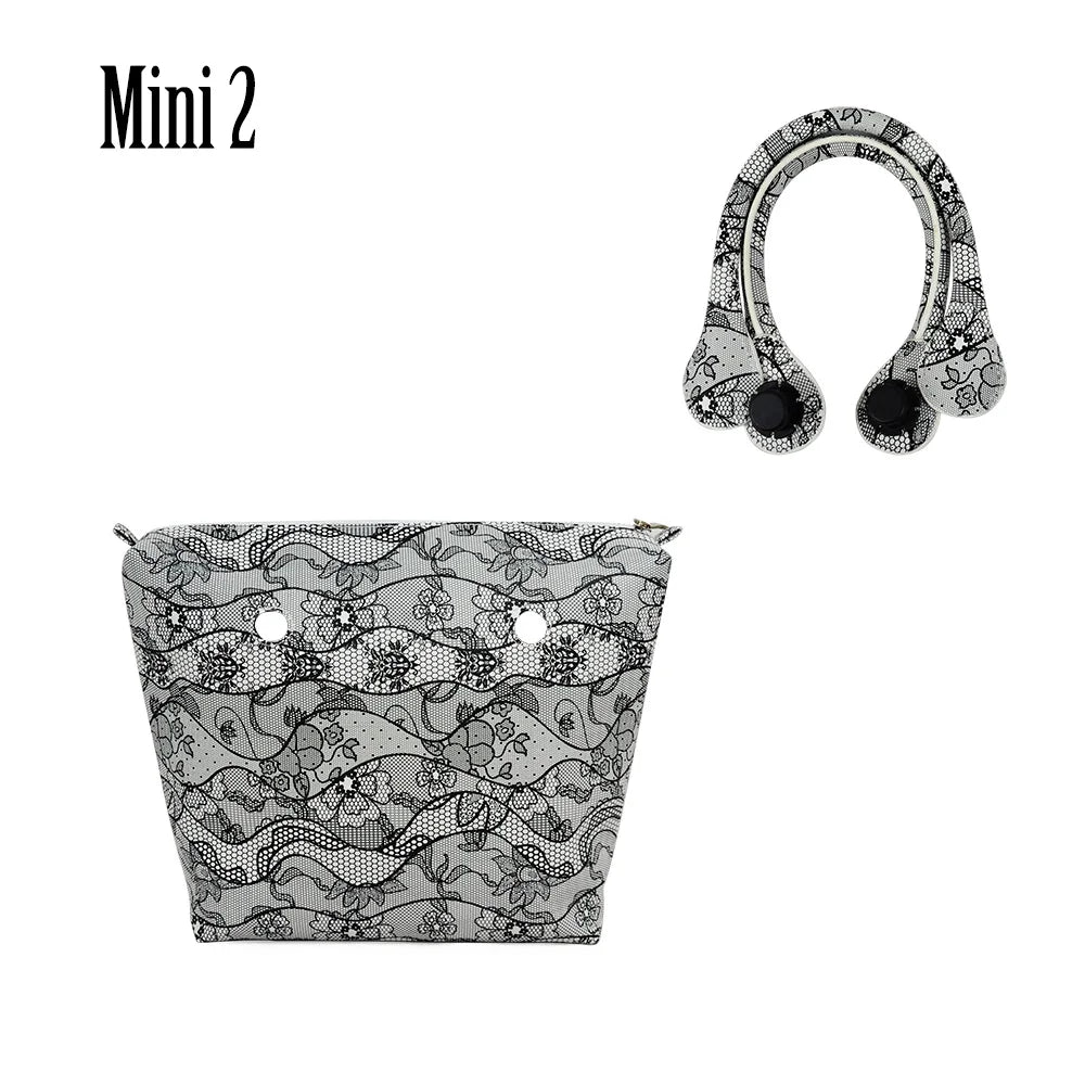 Mini Waterproof Faux Leather Floral Insert Inner Pocket for O Bag Women Handbag