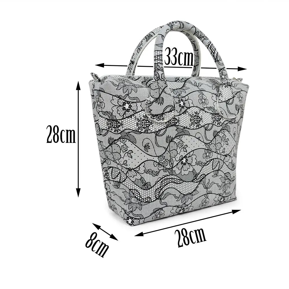 Mini Waterproof Faux Leather Floral Insert Inner Pocket for O Bag Women Handbag