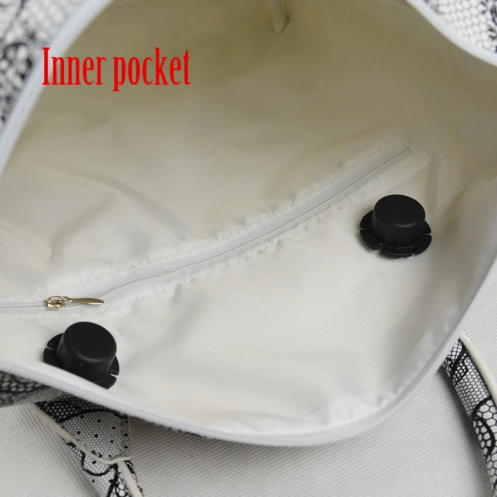 Mini Waterproof Faux Leather Floral Insert Inner Pocket for O Bag Women Handbag