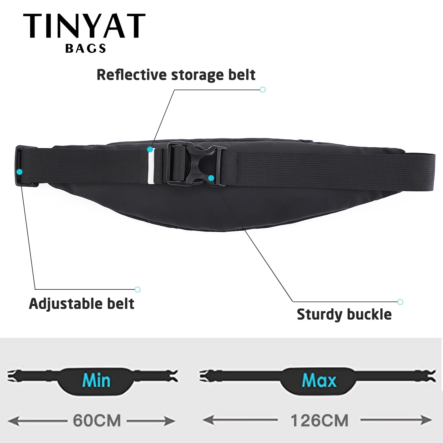 TINYA Large Chest Bag Outdoor Sports Waist Shoulder Bag