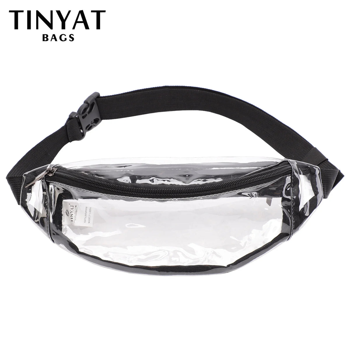 Clear PVC Waist Bag Packs for Women 2 Pockets
