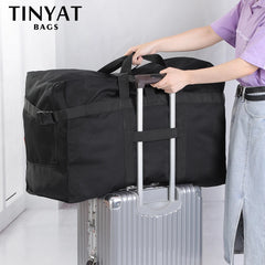 TINYAT Folding Travel Bag Waterproof Large Capacity Tote for Weekend Man Handbag