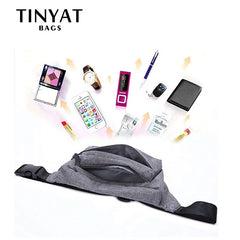 Men Grey Waist Bag Pack Casual Functional Phone Money Belt Fanny Travel Hip