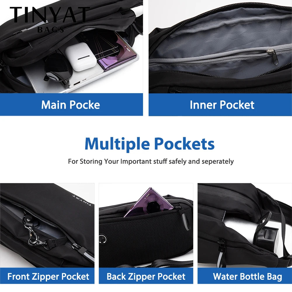 Men's PU Waist Bag Waterproof Sports Fanny Pack Anti Theft Belt Pouch