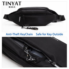 Men's PU Waist Bag Waterproof Sports Fanny Pack Anti Theft Belt Pouch
