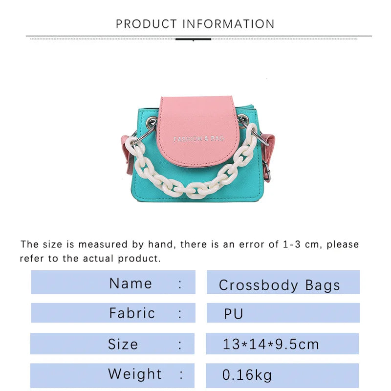 Women's Candy Chain Bag Mini Pu Leather Handbag