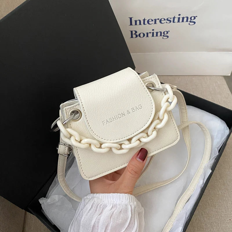 Women's Candy Chain Bag Mini Pu Leather Handbag