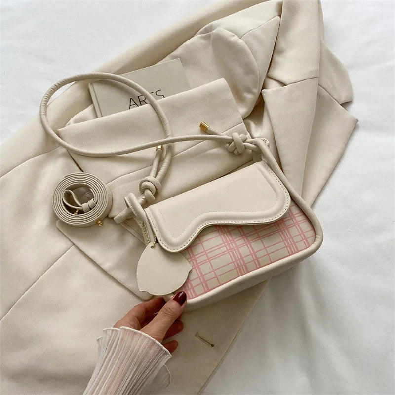 Lattice Leather Crossbody Bag for Women Small Shoulder Bag