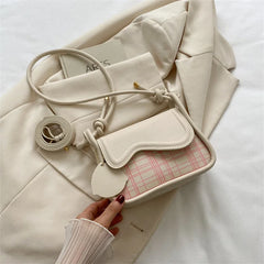 Lattice Leather Crossbody Bag for Women Small Shoulder Bag