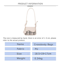 Lattice Leather Crossbody Bag for Women Small Shoulder Bag