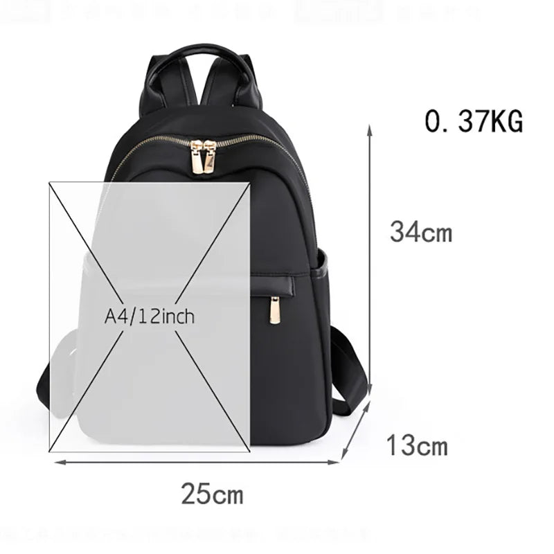 Oxford Female Backpack Casual Ladies Shoulders Bag Small Solid Zipper Women Trav