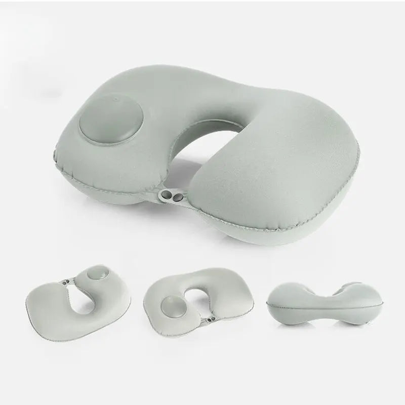 Inflatable U-Shape Travel Cushion Pillow for Car Airplane
