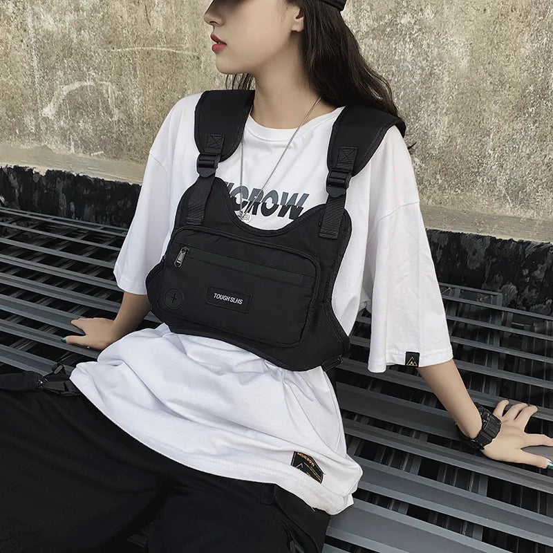 Men Chest Hip Hop Vest Bag Streetwear Adjustable Package