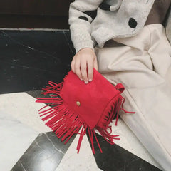 Tassel Mini Messenger Bags Kids Girls Handbags Coin Purse