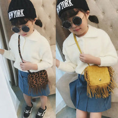 Tassel Mini Messenger Bags Kids Girls Handbags Coin Purse