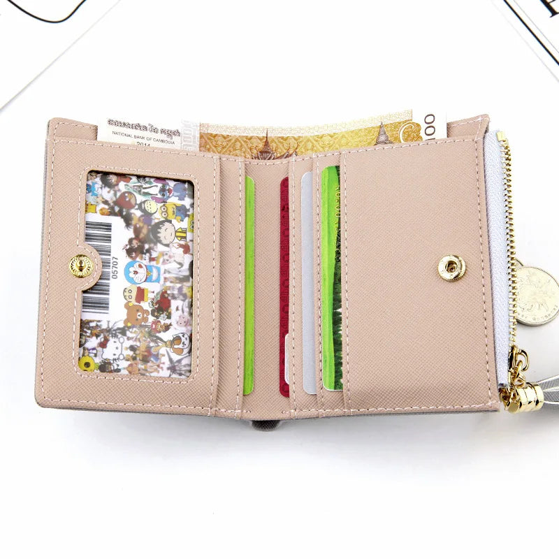 Small Leather Women Wallets Zipper Purses Female Purse Clutch