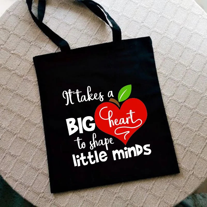 Teacher Love Inspire Women Shopper Canvas Shoulder Bag
