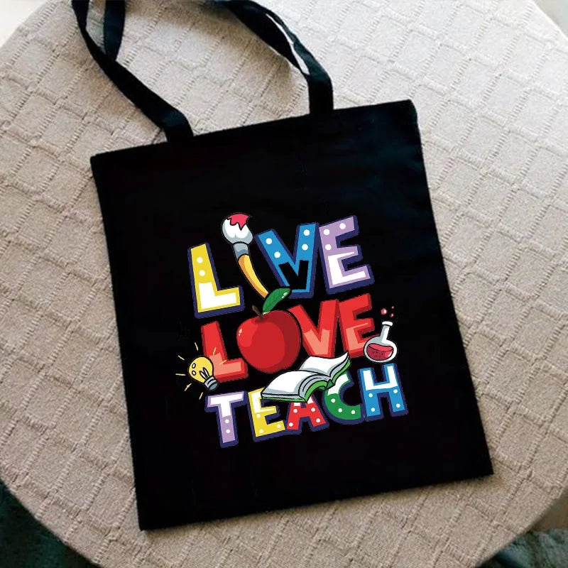 Teacher Love Inspire Women Shopper Canvas Shoulder Bag