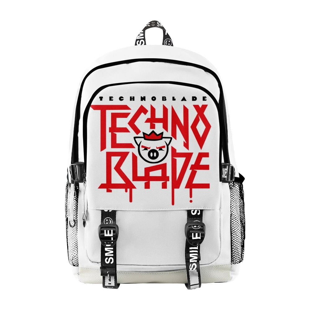 Technoblade Merch Backpack SchoolBags Large Capacity Students Schoolbag