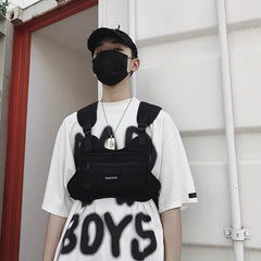 Techwear Hip Hop Tactical Functional Men Chest Vest Bag Streetwear