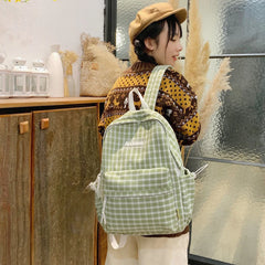 Teen School Bag for Girls Backpack Women Plaid Bookbag Middle Student Schoolbag