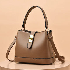 Temperament Bucket Bag Women's Spring Textured Shoulder Messenger Handbag