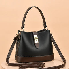 Temperament Bucket Bag Women's Spring Textured Shoulder Messenger Handbag