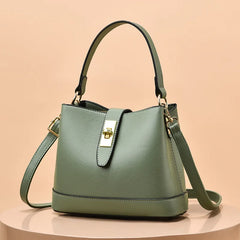 Temperament Bucket Bag Women's Spring Textured Shoulder Messenger Handbag