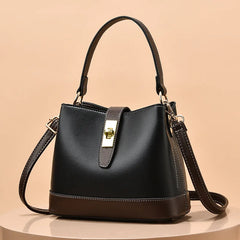 Temperament Bucket Bag Women's Spring Textured Shoulder Messenger Handbag