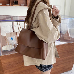 Soft PU Leather Shoulder Bags Women Large Capacity All-match Totes