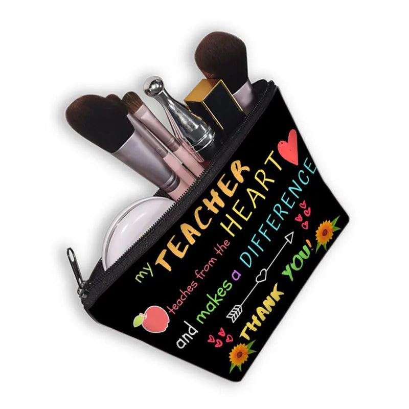 Teacher Superhero Cosmetic Case Makeup Bag