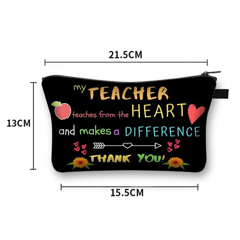 Teacher Superhero Cosmetic Case Makeup Bag