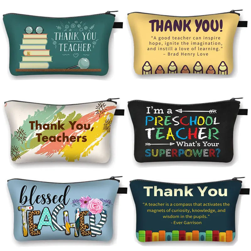Teacher Superhero Cosmetic Case Makeup Bag
