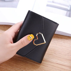 Retro Metal Heart-shaped Short Wallet