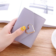 Retro Metal Heart-shaped Short Wallet