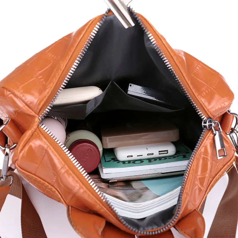 Anti-theft Travel Backpack Soft Leather School Backpack Shoulder Bags