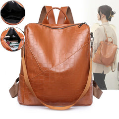 Anti-theft Travel Backpack Soft Leather School Backpack Shoulder Bags