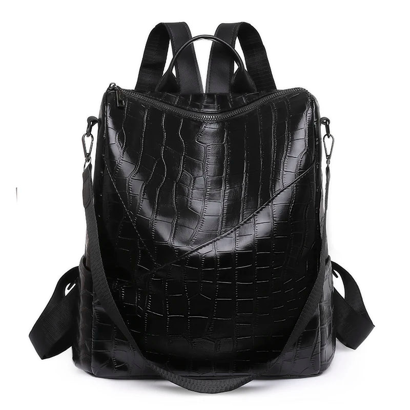 Anti-theft Travel Backpack Soft Leather School Backpack Shoulder Bags
