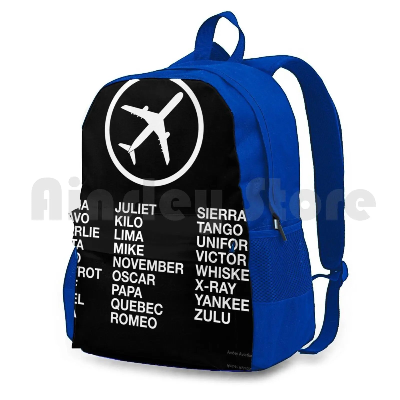 Phonetic Alphabet Picture Airplane Hiking Backpack Waterproof