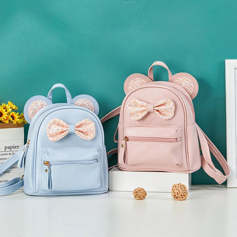 Kids Leather Backpack School Bag Kindergarten Travel Outdoor