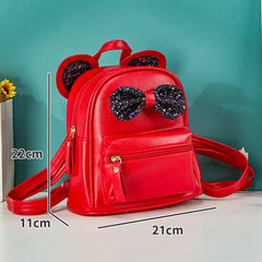 Kids Leather Backpack School Bag Kindergarten Travel Outdoor