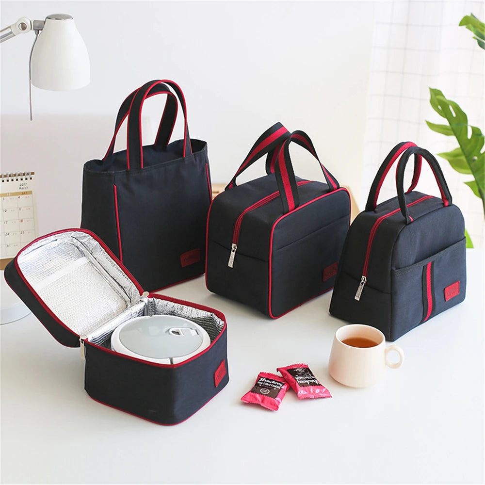 Thermal Lunch Bag Women Portable Insulated Cooler Bento Tote