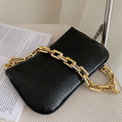 Thick Chain Shoulder Bag Minimalist Women Handbags Vintage Clutches