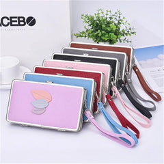 Lychee Pattern Ladies Wallet Clutch Handbag Purse