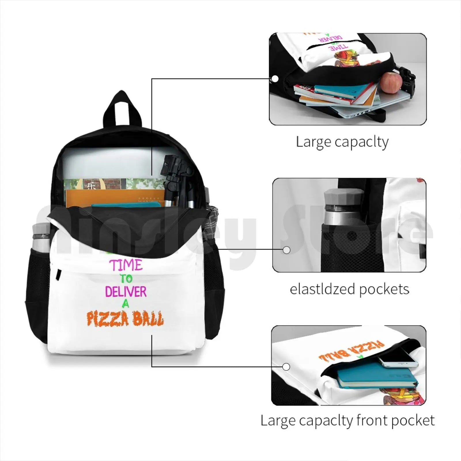 Pizza Ball Outdoor Hiking Backpack Waterproof Camping Travel
