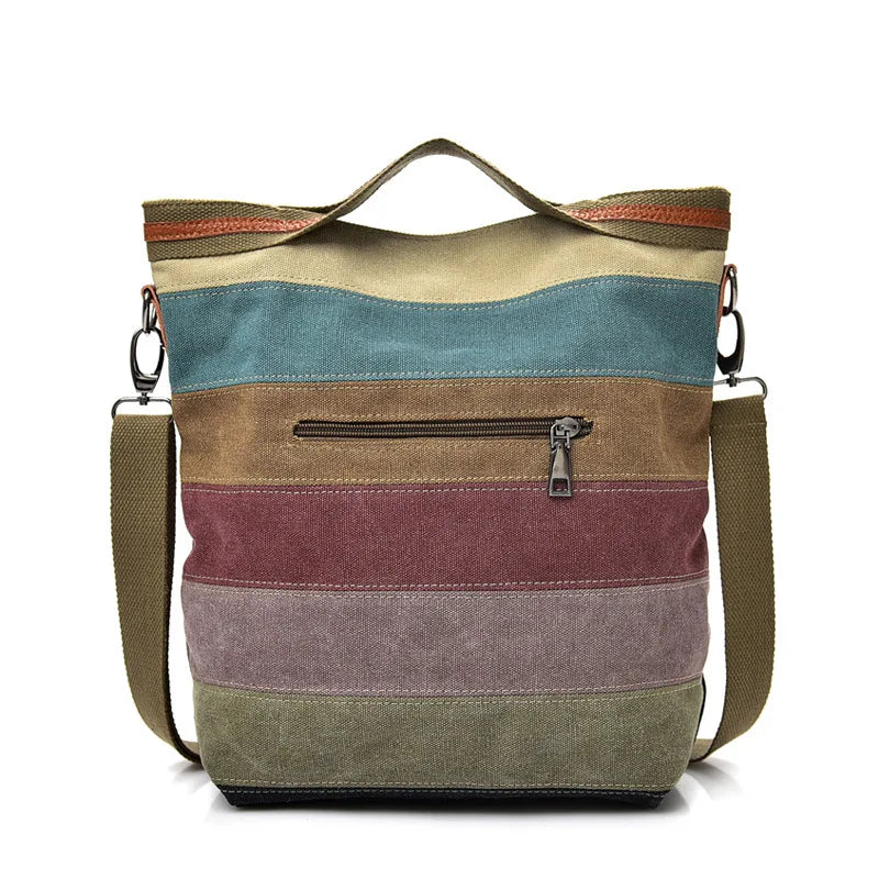 Casual Canvas Shoulder Bag for Women Soft Messenger Handbag