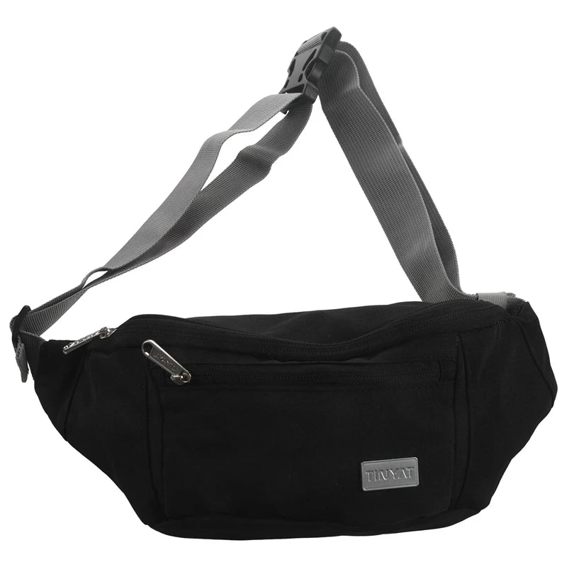 Tinyat Men Waist Bag Pack Travel Phone Belt Bag Pouch Unisex Shoulder Chest Bag