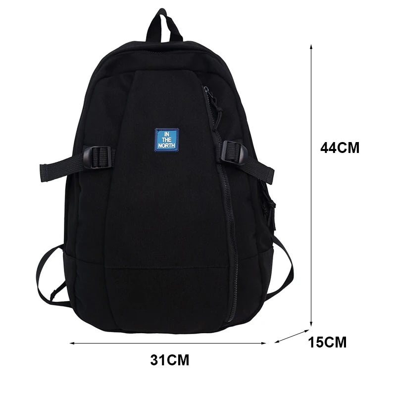 Panelled Students Backpack Female Insert Buckles Lady Backpack Large